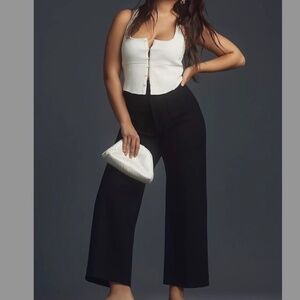 Anthropologie The Colette Ponte Black Wide Pants.  Size 31 Excellent Condition